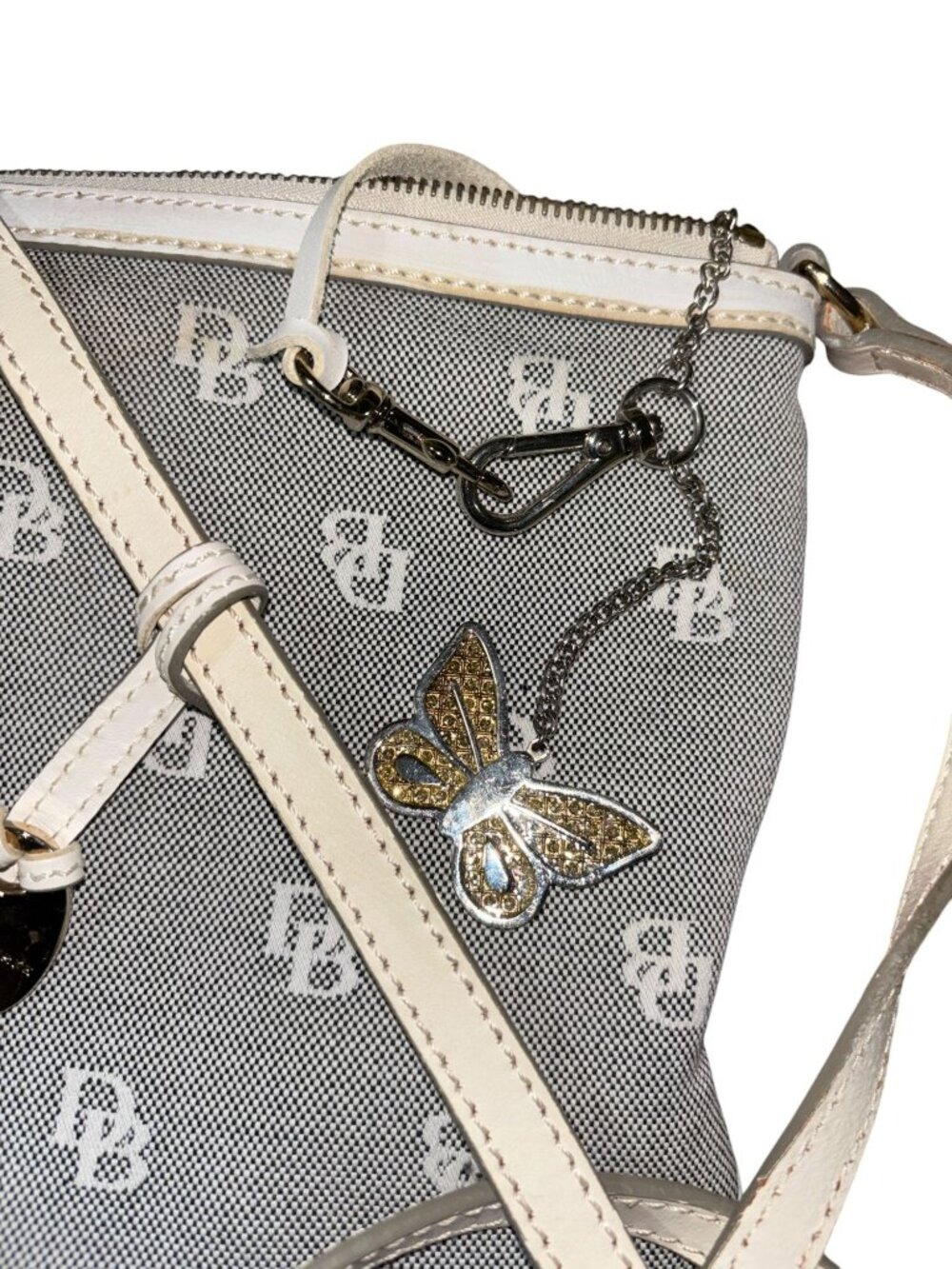 Dooney and Burke Small Purse Gray and White 8"x8" - Picture 7 of 10